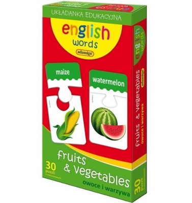 English words. Fruits & vegetables, owoce i warzywa