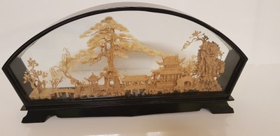 Rzeźba Japonia Chiny Diorama drzewo korkowe ozdoba