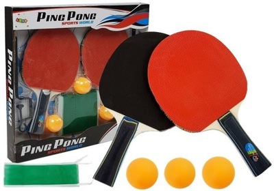 Zestaw do Ping Ponga Dwie Paletki Piłeczki Siatka Na Stół Komplet Gra
