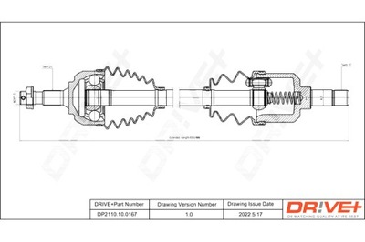 DRIVE+ ПІВВІСЬ ПРИВІДНА CITROEN C5 2.2HDI 01- L