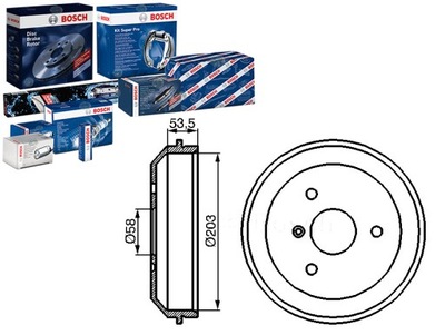 КОМПЛЕКТ БАРАБАНІВ ШАЛЬМІВНИХ BOSCH A4514230001 45142