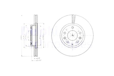 DELPHI ДИСКИ ТОРМОЗНЫЕ ТОРМОЗНЫЕ 2 ШТУКИ. ПЕРЕД MAZDA 6 1.8-2.5 06.02-07.13