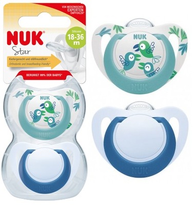 NUK Star silikonowy SMOCZEK uspokajający 18-36m