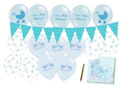 Balony w zestaw Chrzest Roczek na chrzciny pierwsze urodziny urodzinki