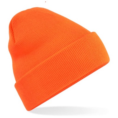 czapka beanie NEONOWA pomarańczowa blog odwijana