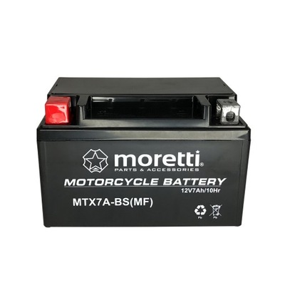 SILNY BATERÍA DO MOTOCYKLI - LARGA ZYWOTNOSC 7AH MTX7A-BS GEL MORETTI  