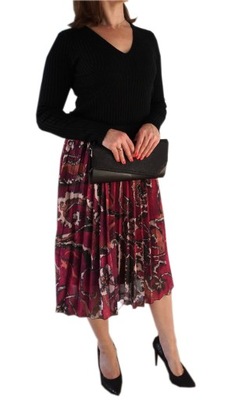 Elegancka plisowana spódnica midi na gumce kolory