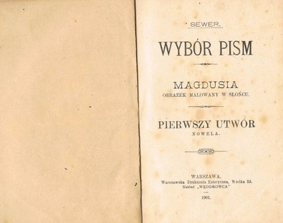 SEWER MAGDUSIA OBRAZEK MALOWANY W SŁOŃCU 1902