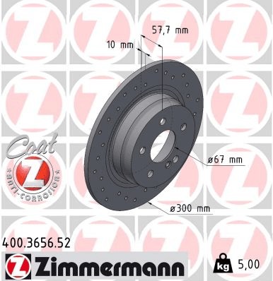 DISCO HAMULC. MERCEDES W204 C-KLASA 07-14 PARTE TRASERA  