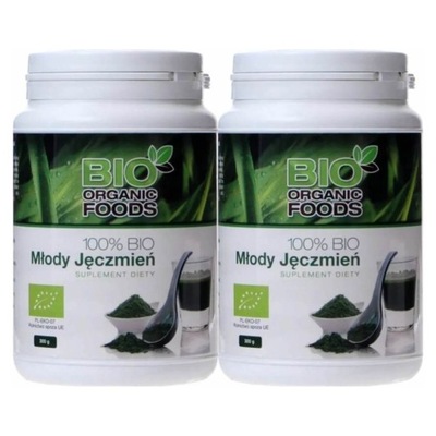 2x Młody Jęczmień Bio 300g 100% Sok z Młodego Jęczmienia Eko Bio Organic