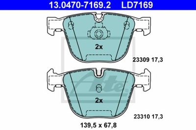 КОЛОДКИ ТОРМОЗНЫЕ ATE CERAMIC ATE 13.0470-7169.2