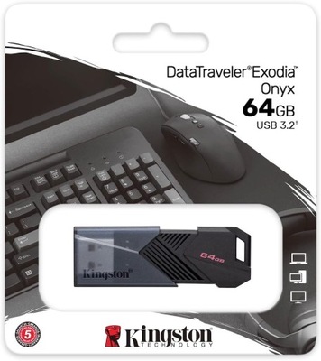 Kingston DataTraveler Exodia Onyx Pendrive 64GB Pamięć USB-A 3.2 Gen 1 3.0