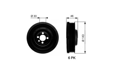 GATES RUEDA POLEA DE EJE CIGÜEÑAL AUDI A1 A3 A4 ALLROAD B8 A4 B8 A5 A6  