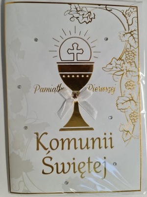 Pamiątka pierwszej Komunii Świetej Kartka na Komun