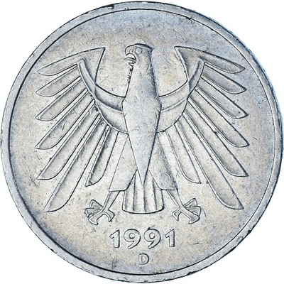 Moneta, Niemcy, 5 Mark, 1991