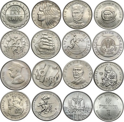 Polska PRL - KOMPLET zestaw - 16 monet 1974-1991 - monety OKOLICZNOŚCIOWE