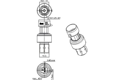 NISSENS CONMUTADOR DE PRESIÓN DE ACONDICIONADOR ABARTH 500 595 695 ALFA  