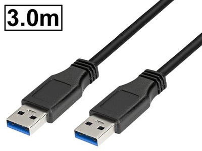 Kabel USB3.0 SuperSpeed 5Gb/s A/wtyk-A/wtyk 3m