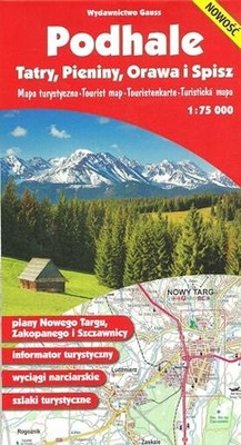 PODHALE TATRY PIENINY ORAWA I SPISZ MAPA 1:75 000