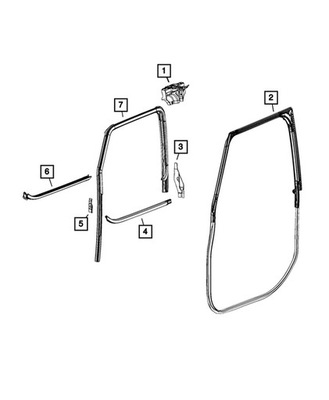 Прокладка двері правий перед wrangler jl jt 18+ фото №1