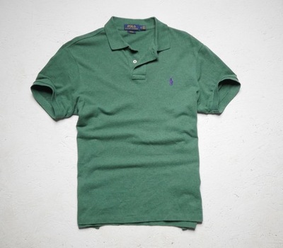Ralph Lauren Polo koszulka bawełna zielona slim fit L