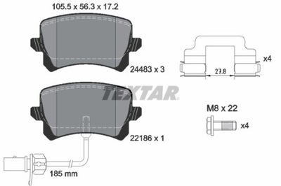 КОЛОДКИ ТОРМОЗНЫЕ AUDI ЗАД Q3 2,5 QUATTRO 13-18 2448307