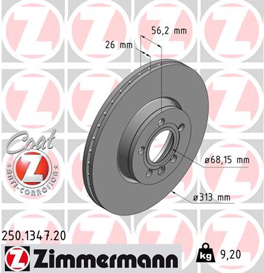 ZIMMERMANN 250.1347.20 ДИСК ТОРМОЗНОЙ