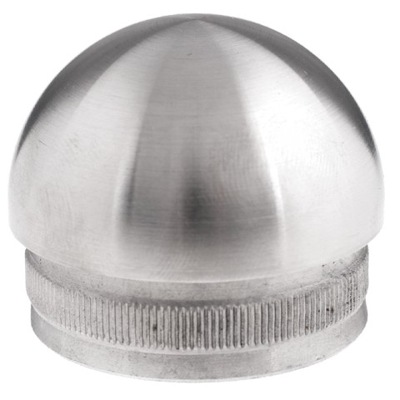 ZAŚLEPKA NIERDZEWNA OKRĄGŁA ELIPSOIDALNA WBIJANA DO RURY 42,4 x 2 MM INOX