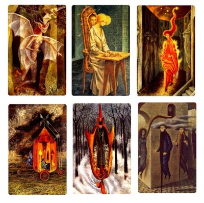 6 magnesów na lodówkę Remedios Varo sztuka