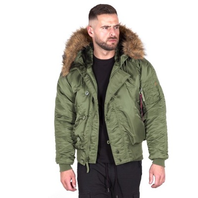 Kurtka z kapturem Alpha Industries N2B 100105 01 Zielona M