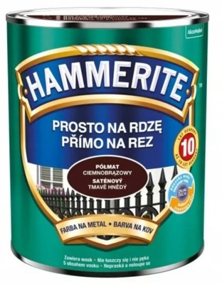 Hammerite prosto na rdzę ciemnobrązowy półmat 2,5L