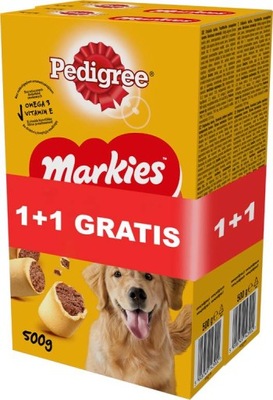 Pedigree Markies Przysmak Ciastka dla psa 500g + 500g GRATIS