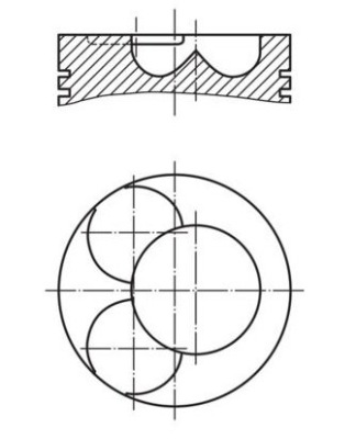 Поршень sw 400 4-p mahle 553 04 00 фото №1