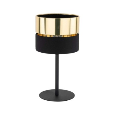 LAMPA STOŁOWA LAMPKA TK LIGHTING HILTON 16051 E27 CZARNA/ZŁOTA