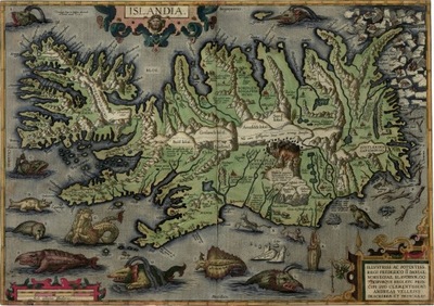 ISLANDIA Mapa 30x40cm 1592r. M35