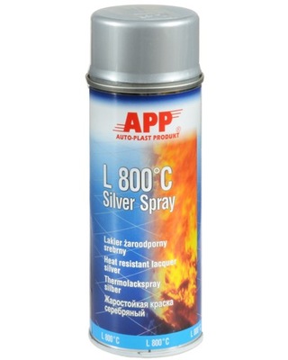 APP lakier żaroodporny spray SREBRNY 800C 400 ml