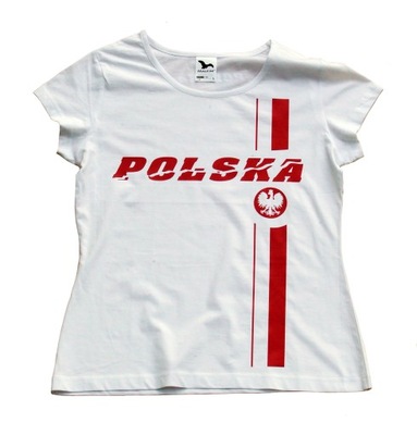 Koszulka damska Polska biała L