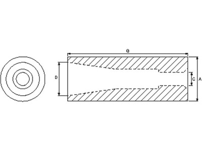 CASQUILLO PARA DIENTES LADOWACZY Ø60 X 165MM (SPECJALNY STOZEK)  