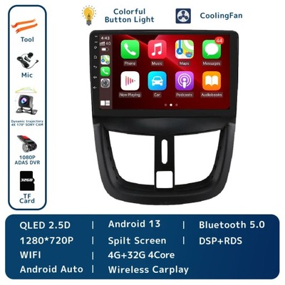 NAVEGACIÓN GPS PARA PEUGEOT 207 2006-2015 RADIO DE AUTOMÓVIL BEZPRZEWODOWE CARPLAY DSP RDS  