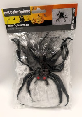 Halloween Pajęczyna sieć ozdobna z pająkiem