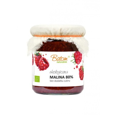 Dżem malinowy 80% bez cukru BIO 260g BATOM