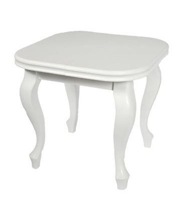 biały stół rozkładany Ludwik 90x90+5x45-315 cm