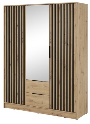 Garderoba szafa z lustrem 155 cm lamele PARYS