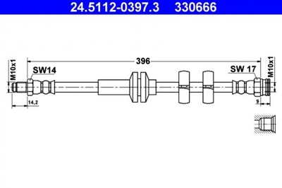 ATE 24.5112-0397.3 CABLE HAM.PRZOD IZQUIERDA/DERECHA  