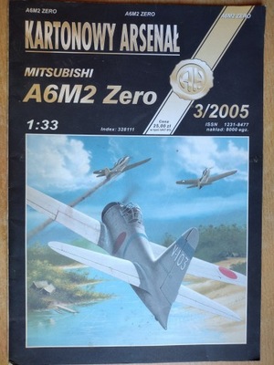 KARTONOWY ARSENAŁ MYŚLIWIEC MITSUBISHI A6M2 ZERO