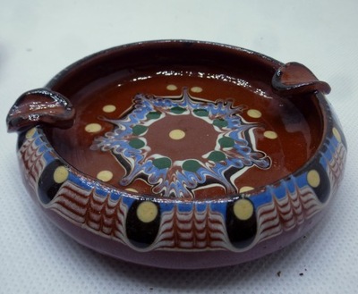 popielniczka gliniana ceramika ręcznie wykon 10 cm