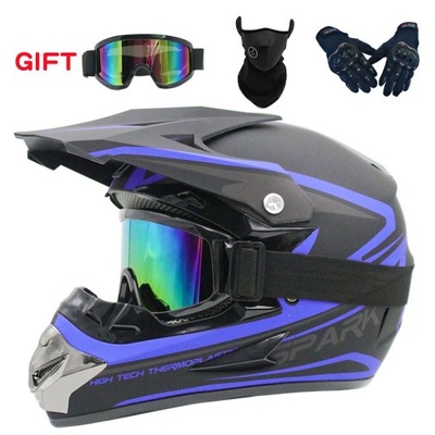 CASCO PARA MOTOCICLETA OFF-ROAD ENDURO MOTOCROSS +GOGLE + CAPO + GUANTES  