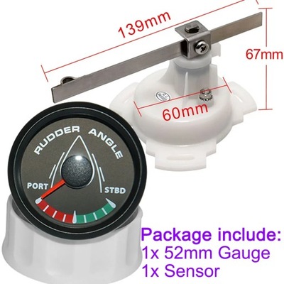 Waterproof 52mm Boat Rudder Angle Indicator 0-190 ohm With Rudder An~84046 