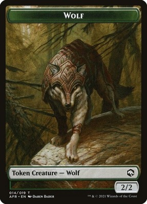 MtG: Wolf Token (Green 2/2) (xAFR)