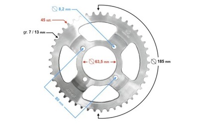 ENGRANAJE DE ACCIONAMIENTO PARTE TRASERA 428/45Z  